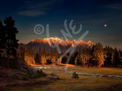 BRITISH COLUMBIA Cranbrook Moonrise